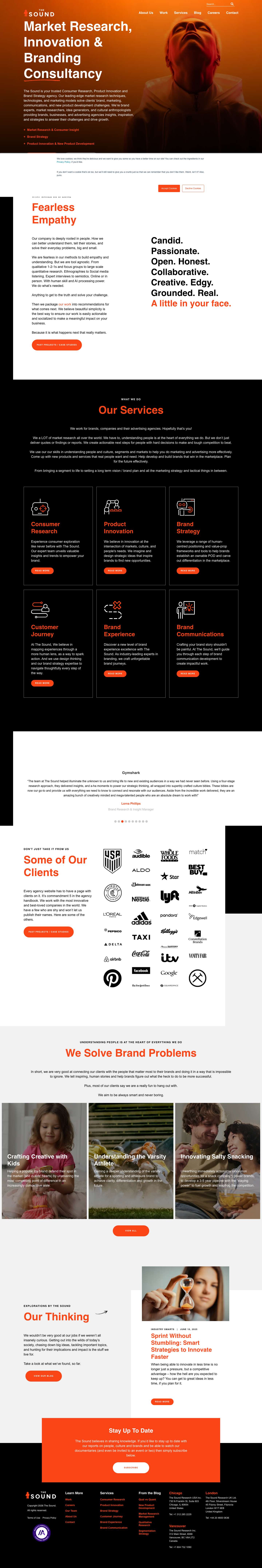 Market Research, Innovation and Brand Strategy Consultancy | The Sound HQ - Full Screenshot