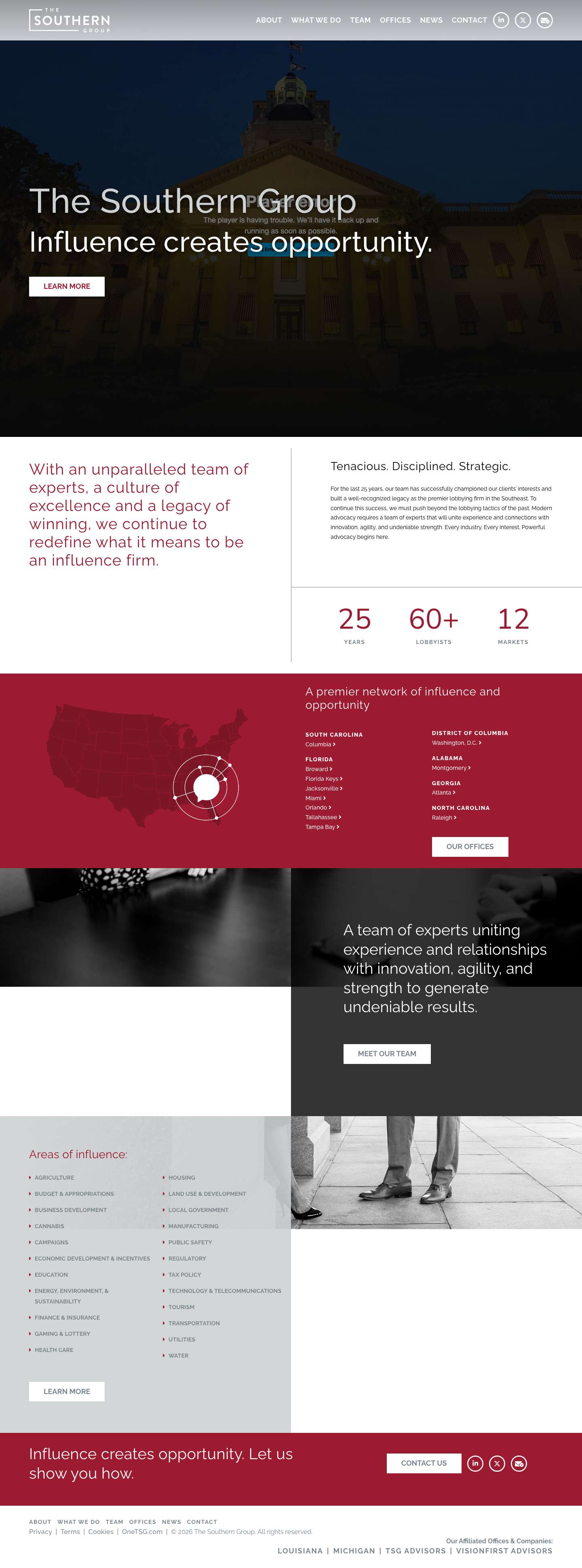 Lobbying Services in FL, GA, AL, NC, SC, & DC | The Southern Group - Full Screenshot