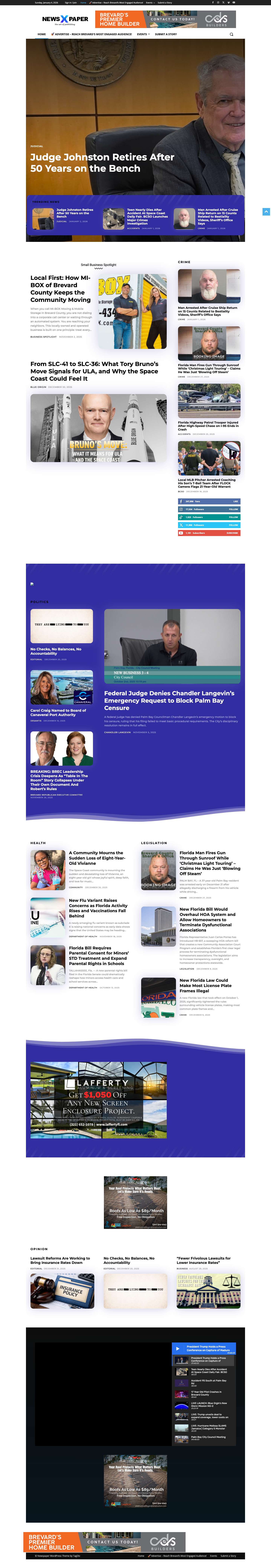 Homepage - Fast News - The Space Coast Rocket - Full Screenshot