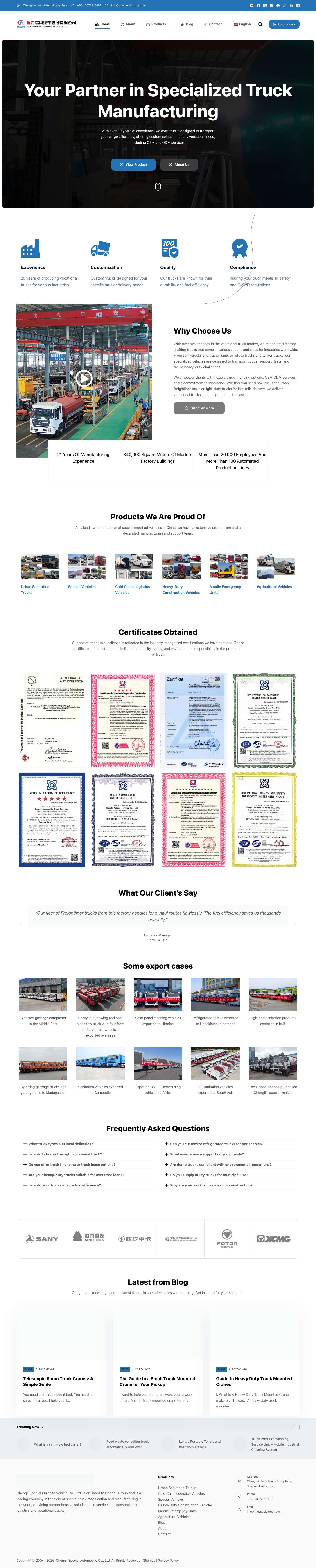 Specialized Trucks Manufacturer | Vocational Hauling Solutions - Full Screenshot