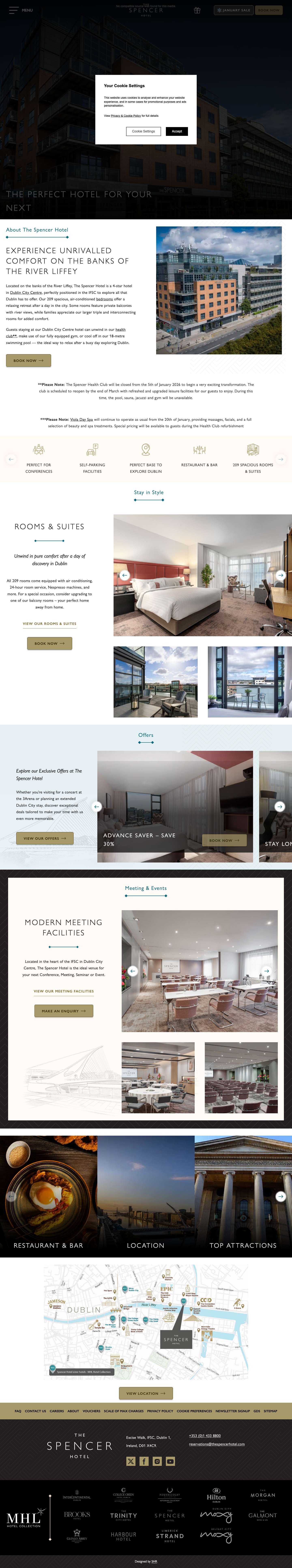 The Spencer Hotel | Dublin Hotels | Hotels In Dublin City Centre - Full Screenshot