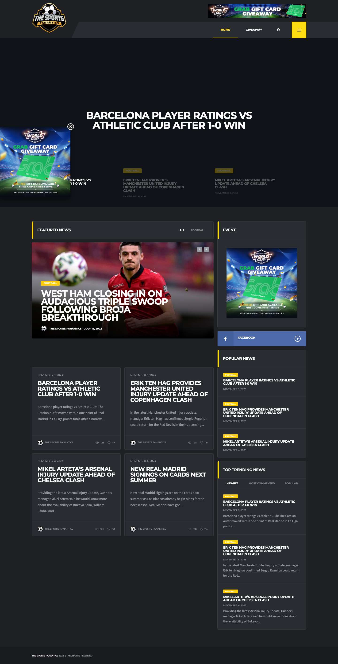 The Sports Fanantics – Latest football news from around the world. - Full Screenshot