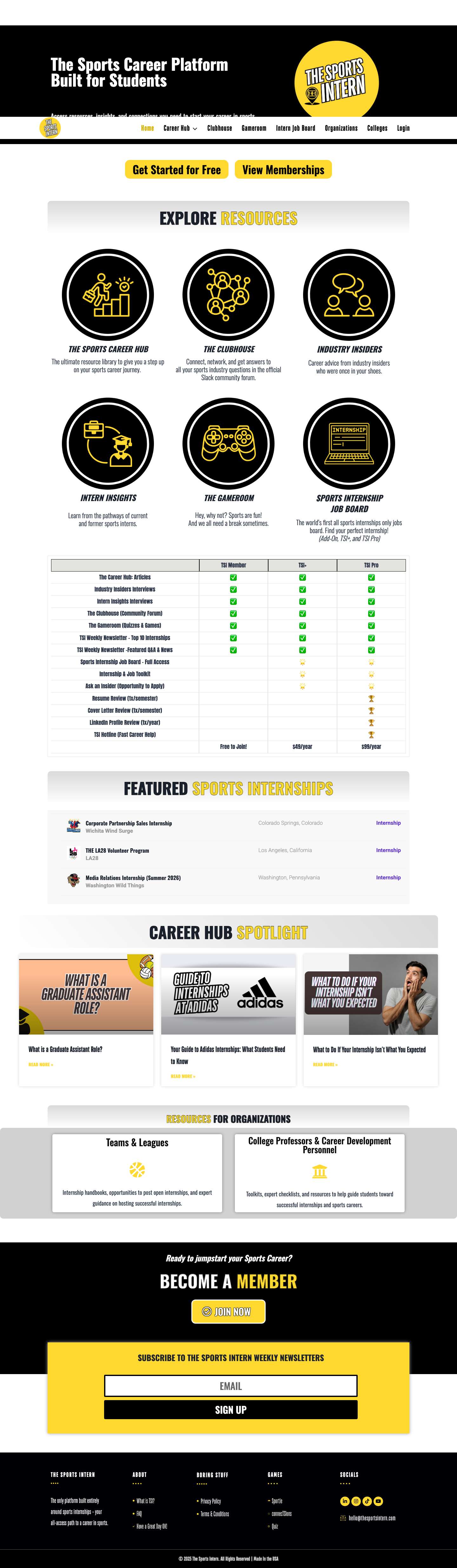 Home - thesportsintern.comExpandToggle MenuExpand - Full Screenshot