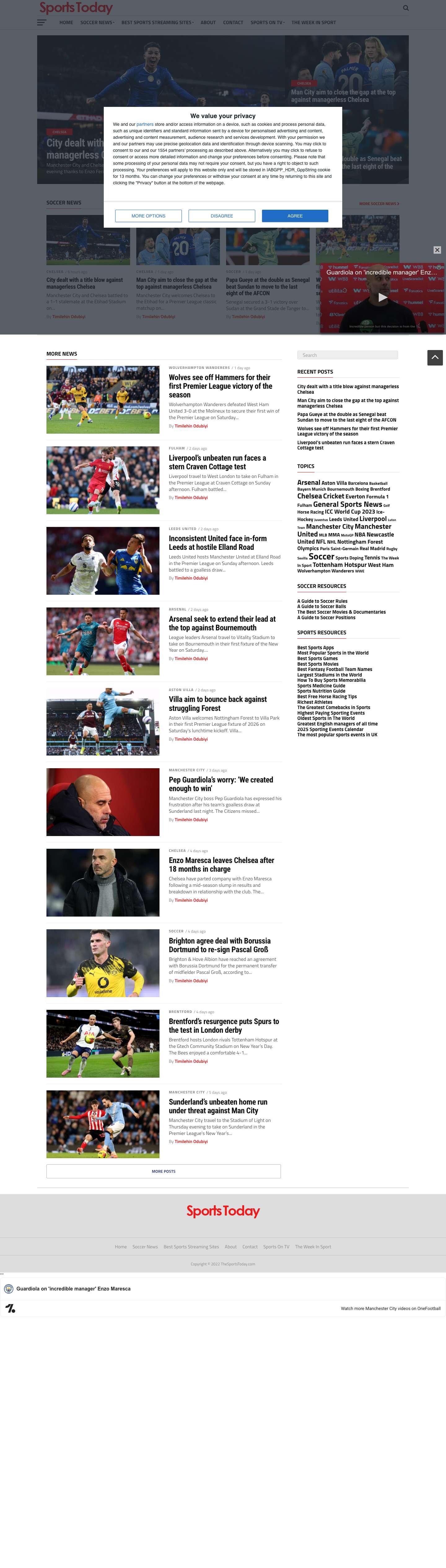 Sports Today - Sports News, TV Schedules & Live Streams - Full Screenshot