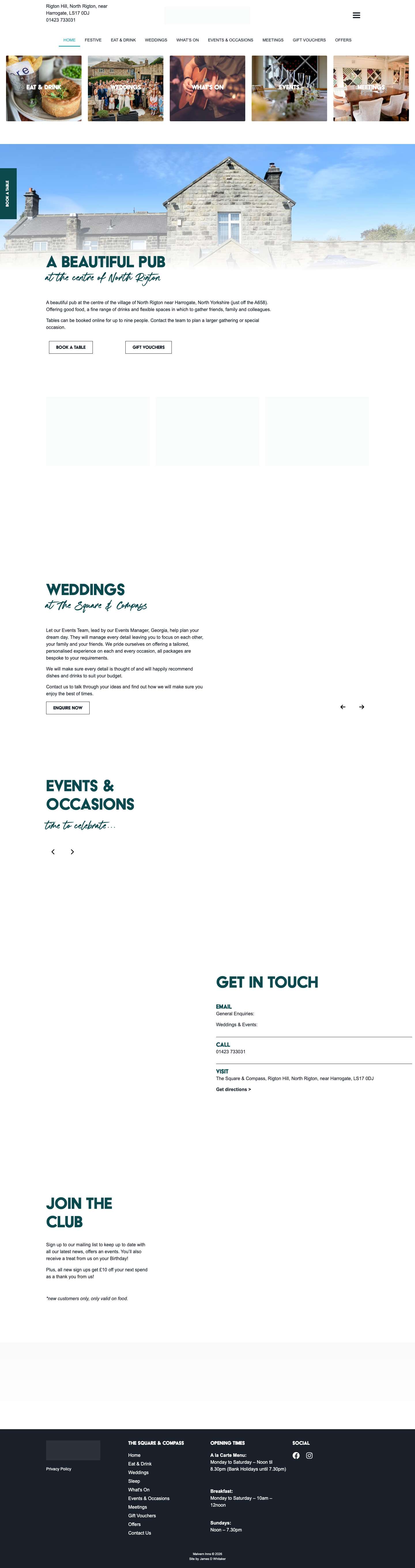 The Square & Compass | North Rigton - Full Screenshot