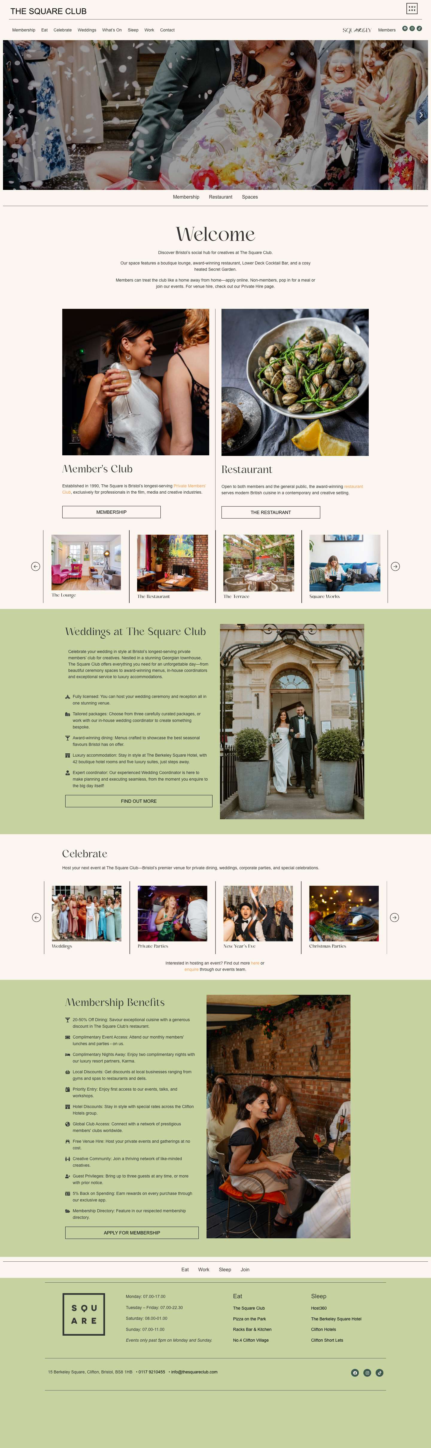 The Square - Private Members' Club | Restaurant | Party Venue - Full Screenshot