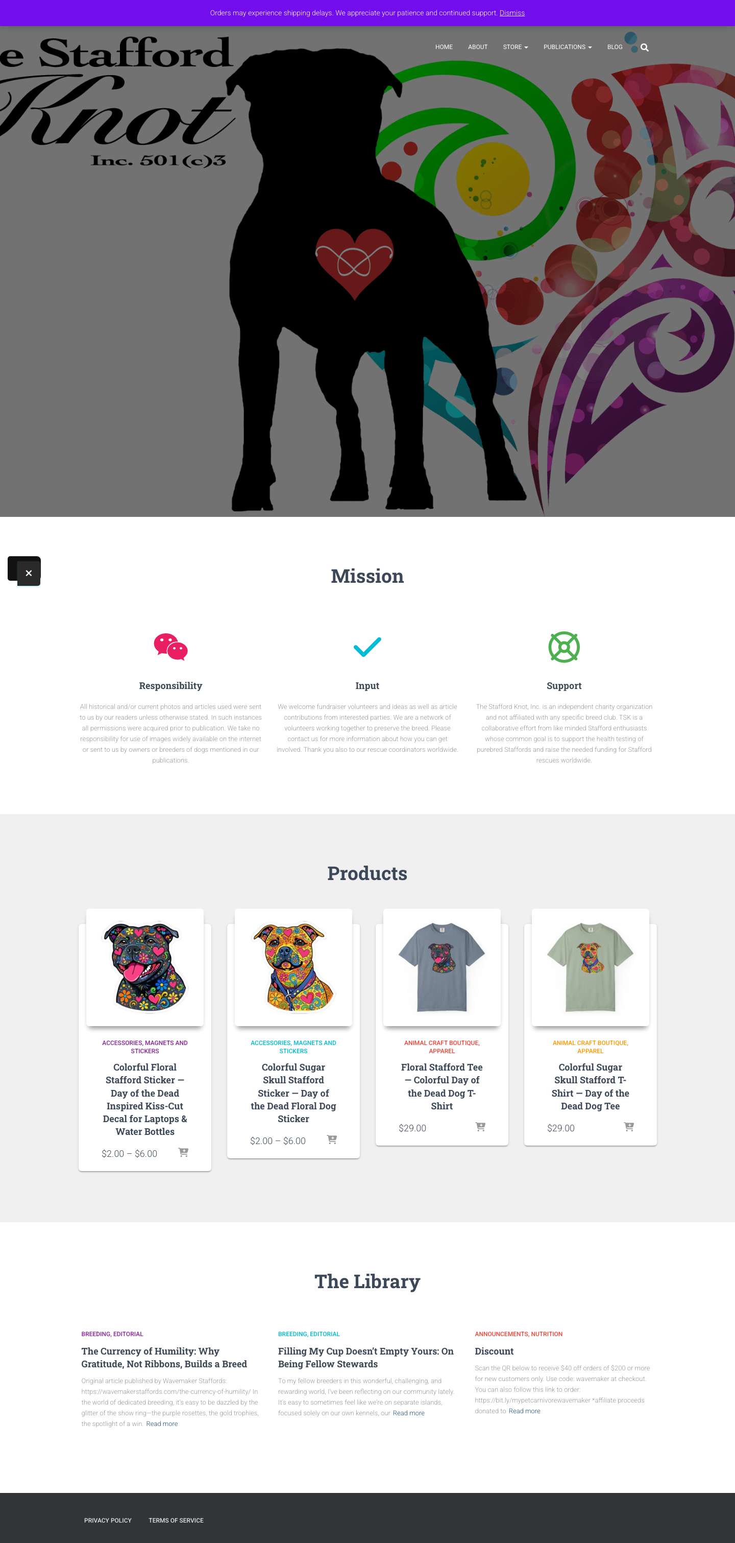 Front Page - The Stafford Knot - Full Screenshot