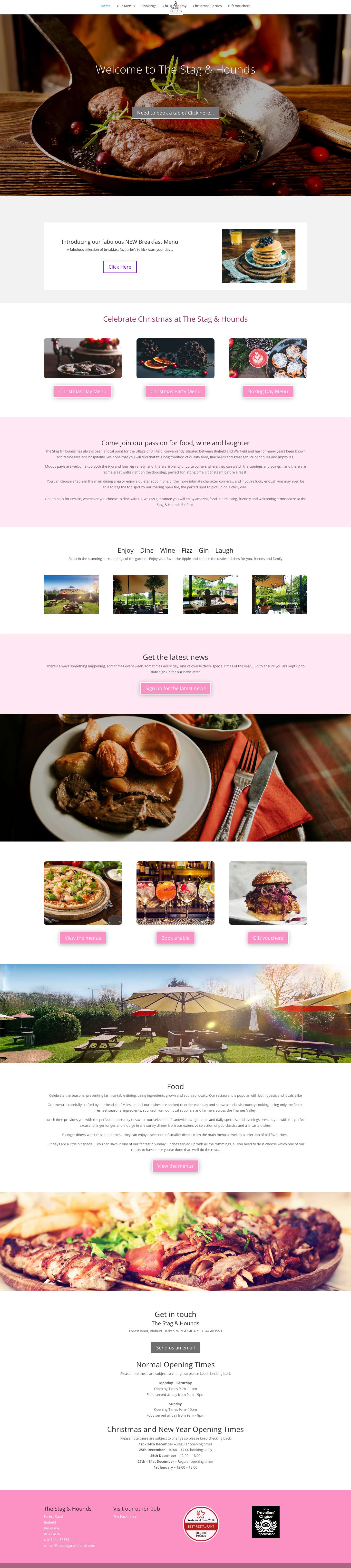 The Stag & Hounds | an MLC group pub - Full Screenshot