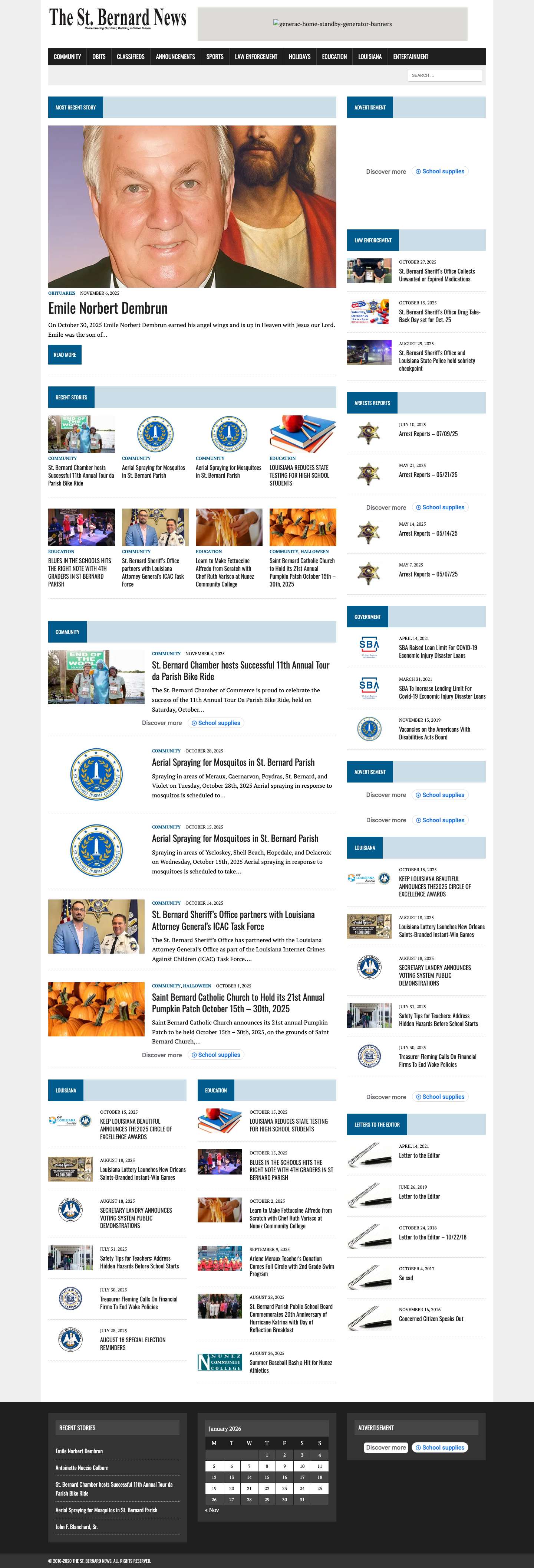 Home | The St. Bernard News - Full Screenshot