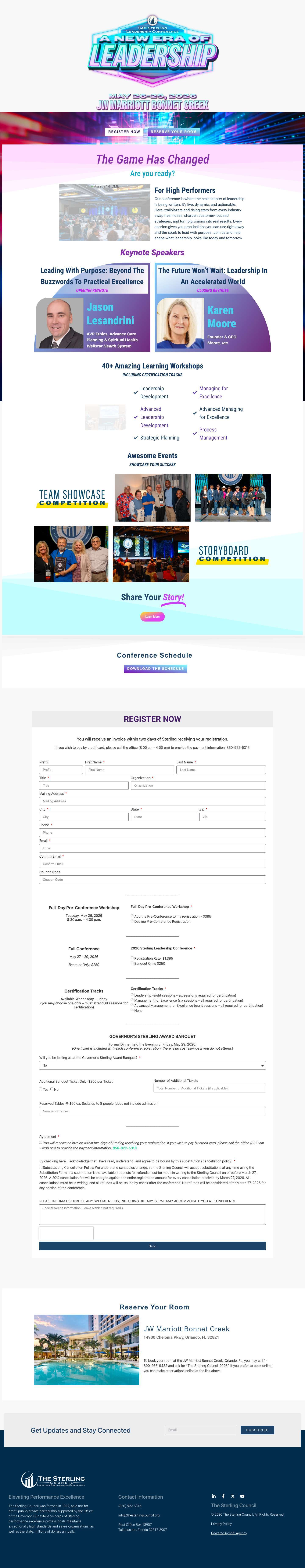 2026 Home with Info - The Sterling Leadership Conference - Full Screenshot