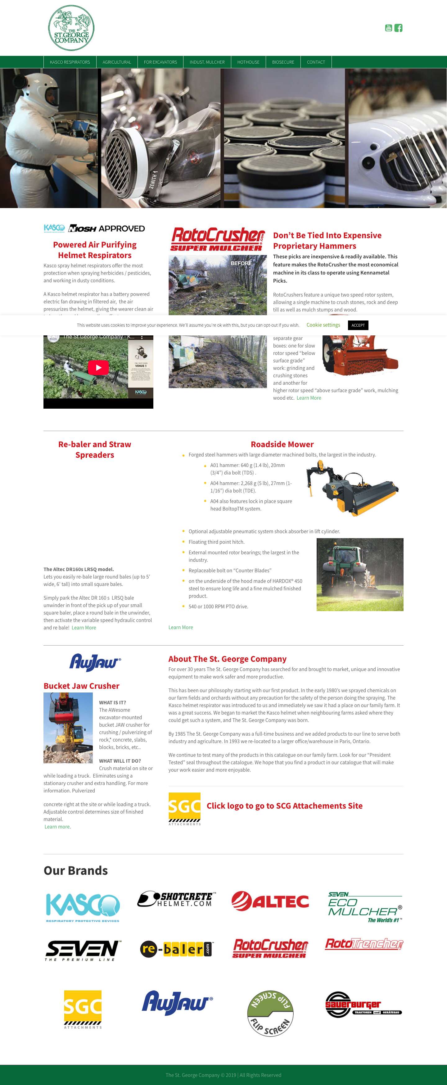 The St George Company - The St. George Company - mulchers, respirators, excavator attachements - Full Screenshot