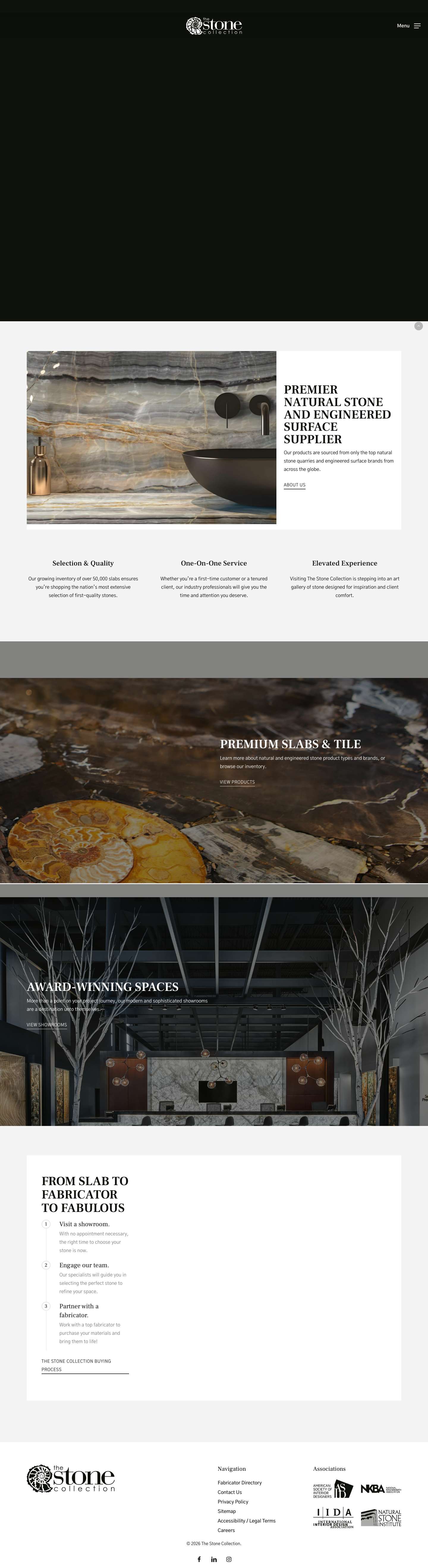 Premier Natural Stone Supplier | The Stone Collection - Full Screenshot