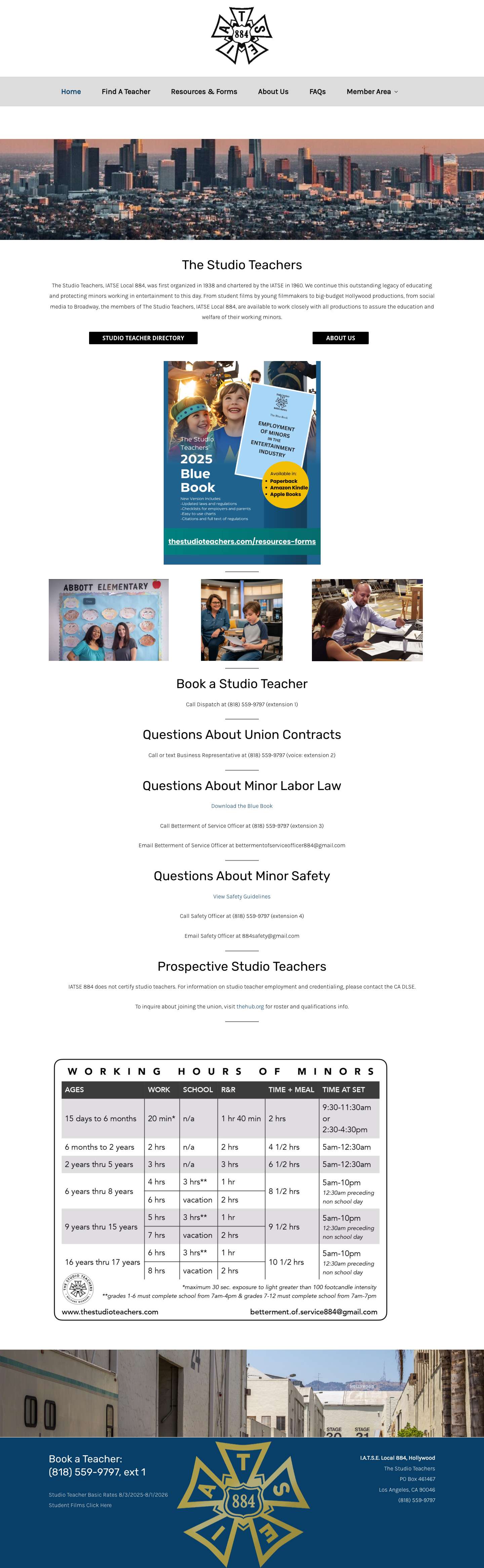 IATSE Local 884 The Studio Teachers – The Studio Teachers/Welfare Workers IATSE Local 884 - Full Screenshot