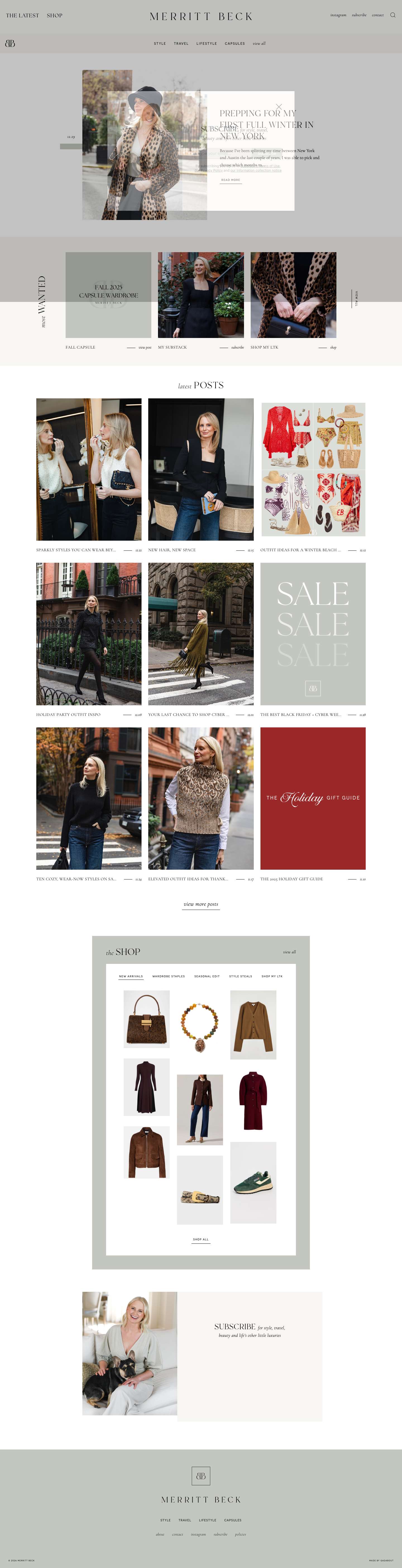 Merritt Beck - New York City Fashion Blogger & Influencer - Full Screenshot