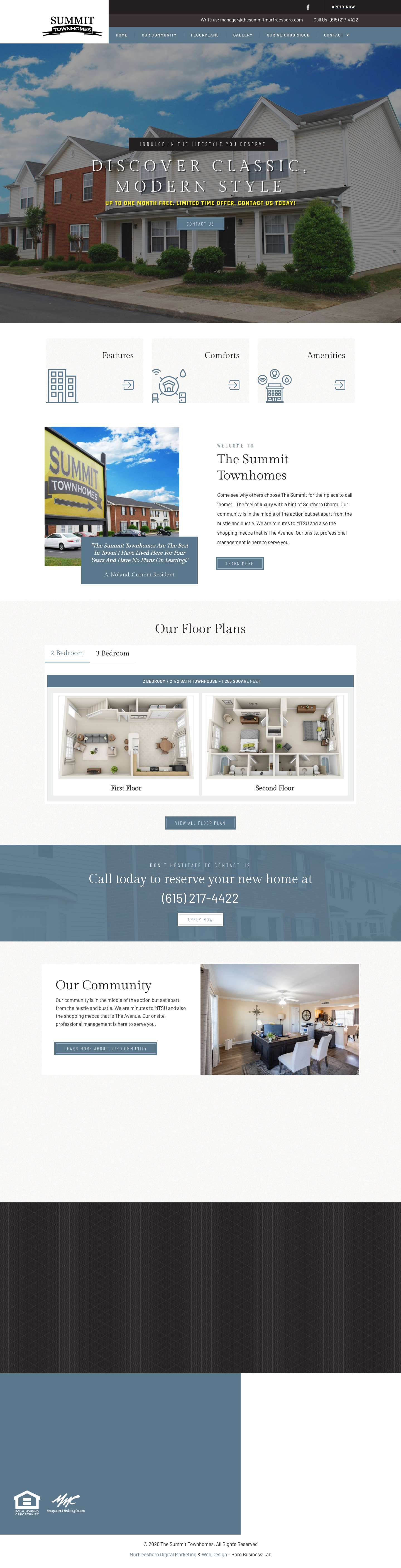 The Summit Townhomes | Murfreesboro, Tennesseearrow-rightarrow-rightarrow-right - Full Screenshot