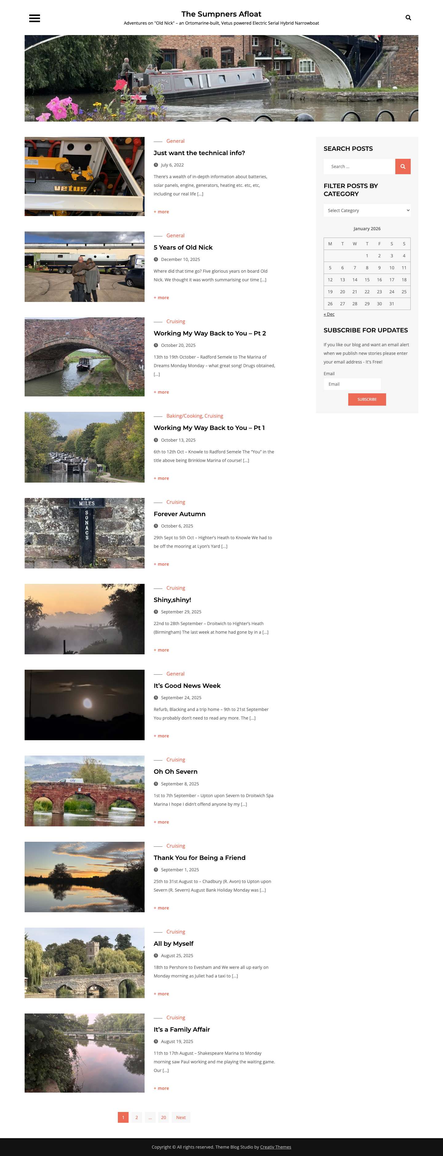 The Sumpners Afloat - Adventures on "Old Nick" - an Ortomarine-built, Vetus powered Electric Serial Hybrid Narrowboat - Full Screenshot