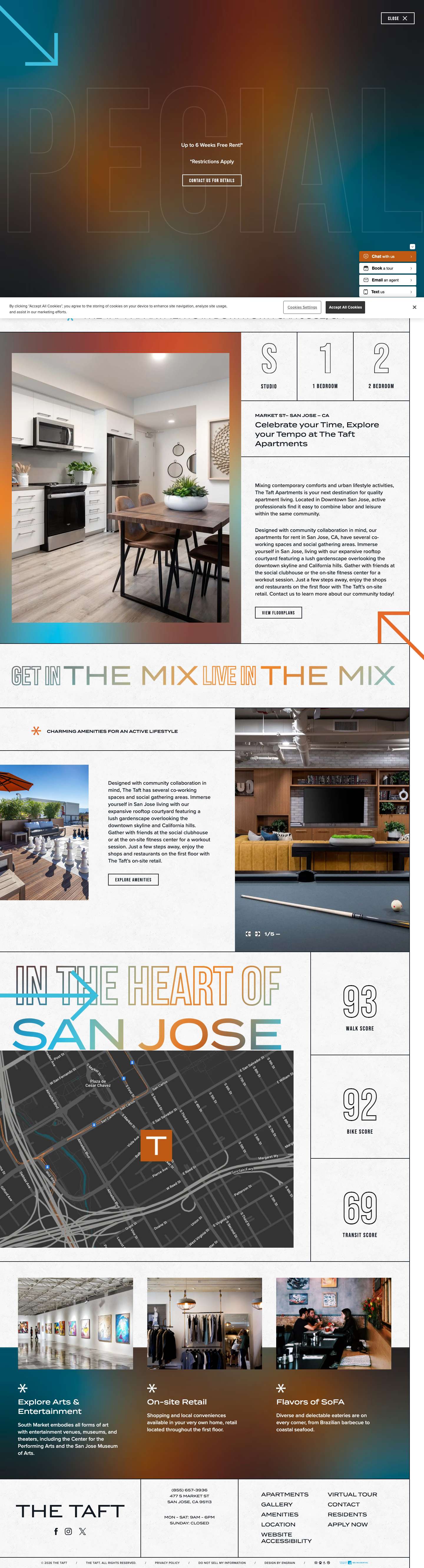 Apartments for Rent in San Jose, CA | The Taft | Home - Full Screenshot