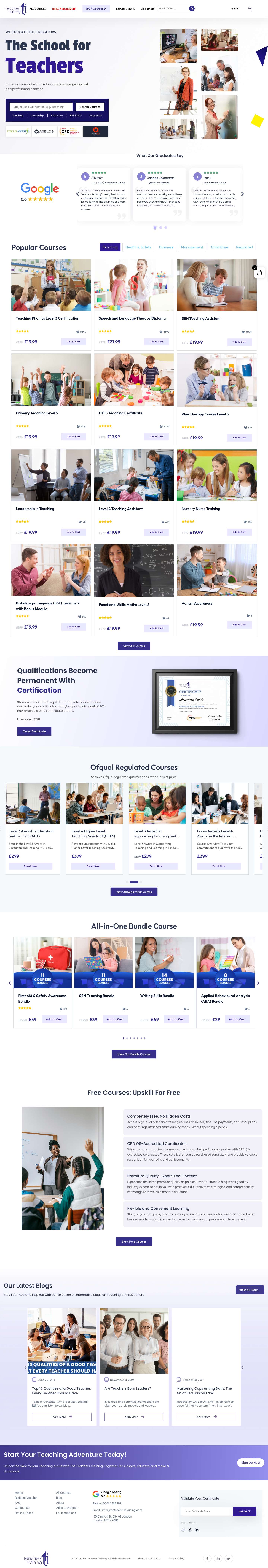 The Teachers Training | Accredited Teacher Training Courses - Full Screenshot