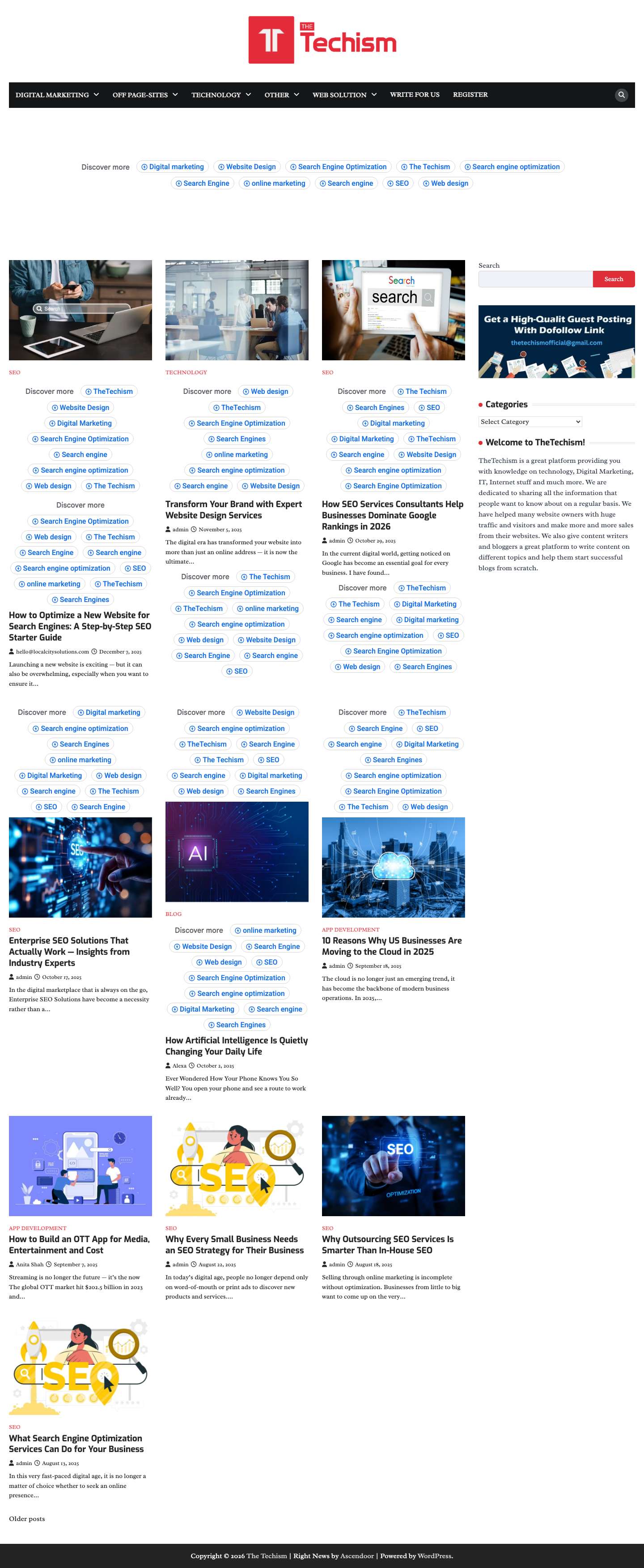 TheTechism! Best Guest Posting Website to submit guest post - Full Screenshot