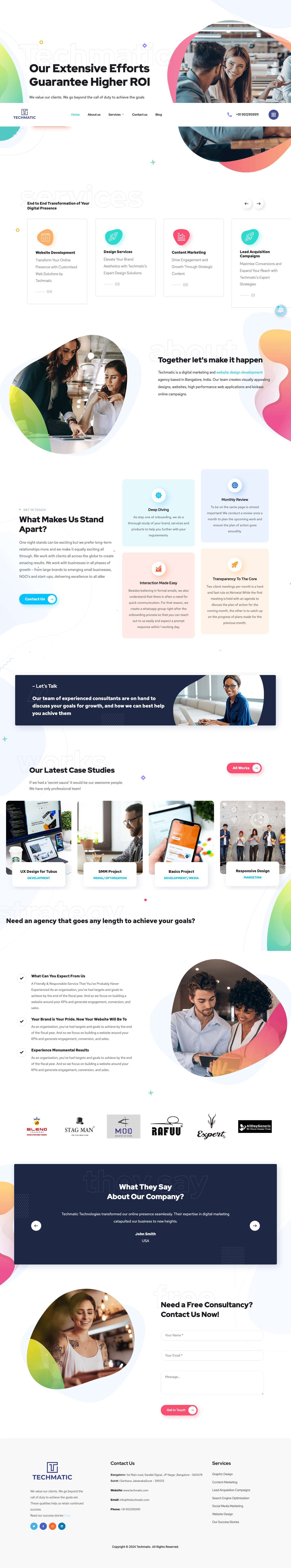 Top Digital Marketing Agency in Bangalore - Techmatic - Full Screenshot