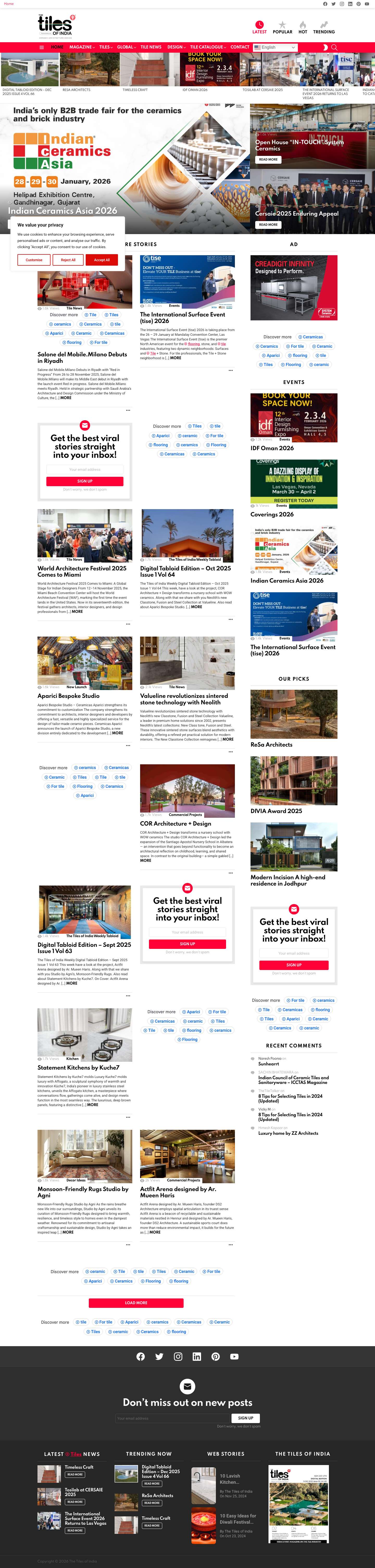 Tile News/Trends, Architecture & Design - The Tiles of India - Full Screenshot