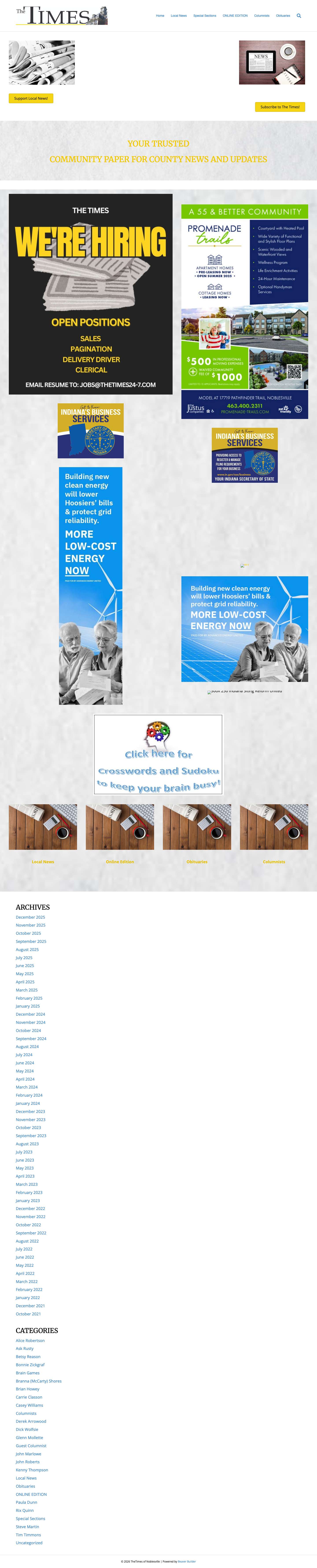 County Newspaper in Noblesville, IN - Full Screenshot