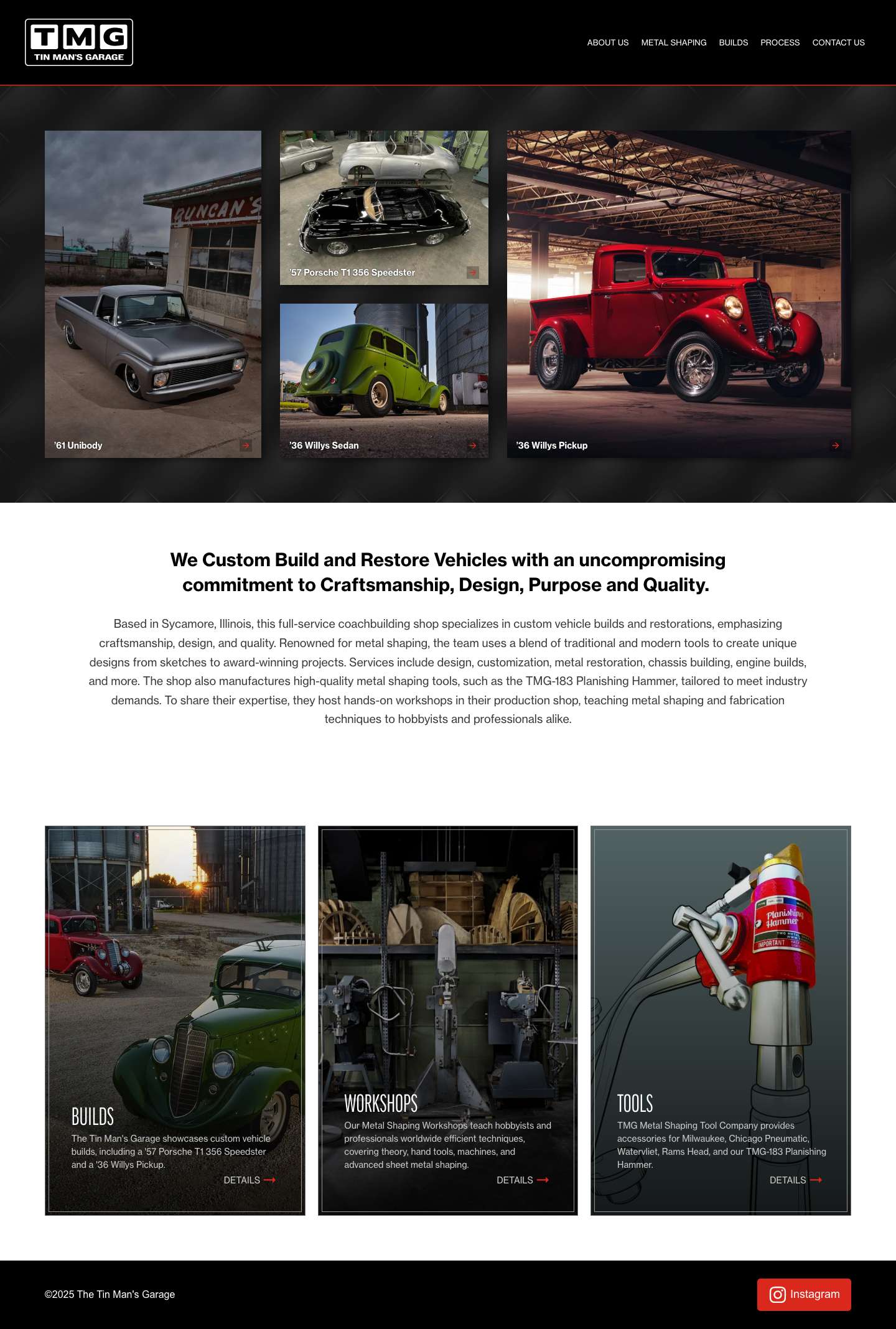 Home Page - The Tin Man's Garage - Full Screenshot