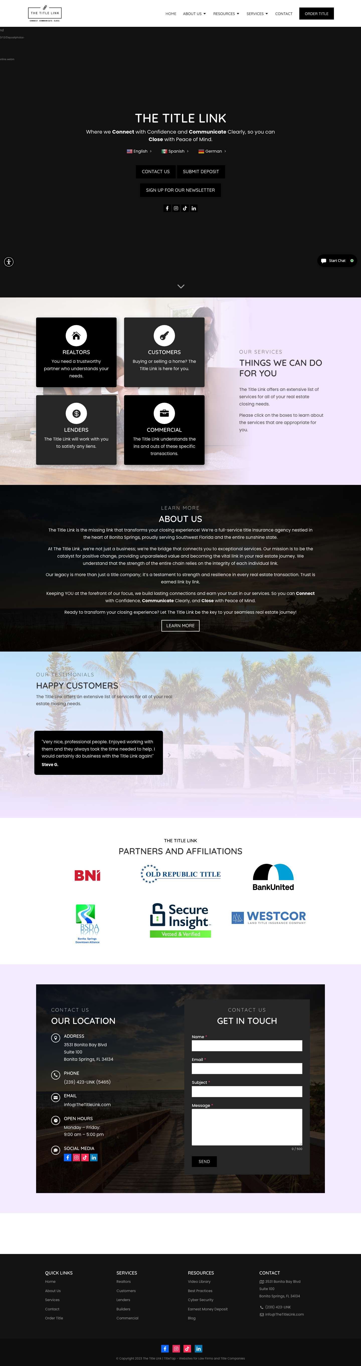 Title Company - Bonita Springs, Naples, Estero, FL | The Title Link - Full Screenshot