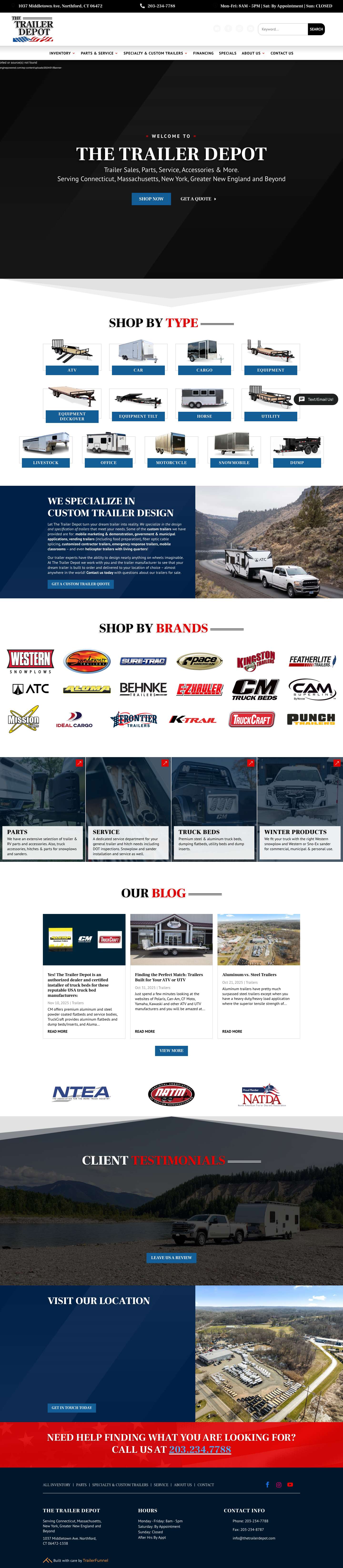 Home - The Trailer Depot in Northford, CT - Full Screenshot