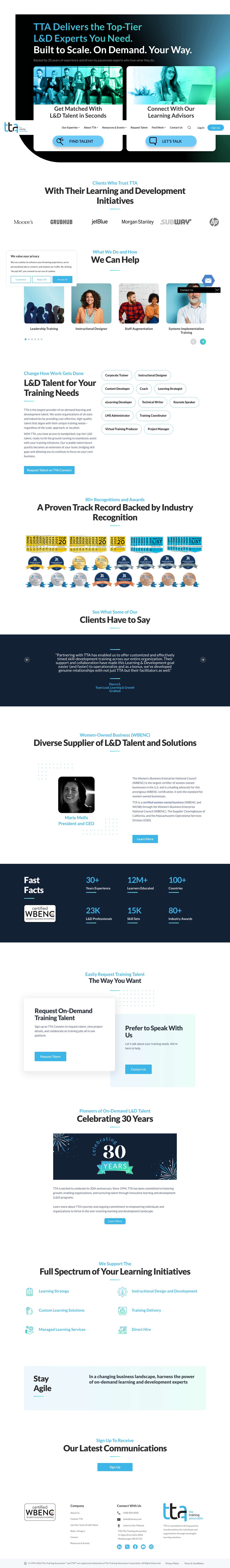 Learning and Development Talent From TTA - Full Screenshot