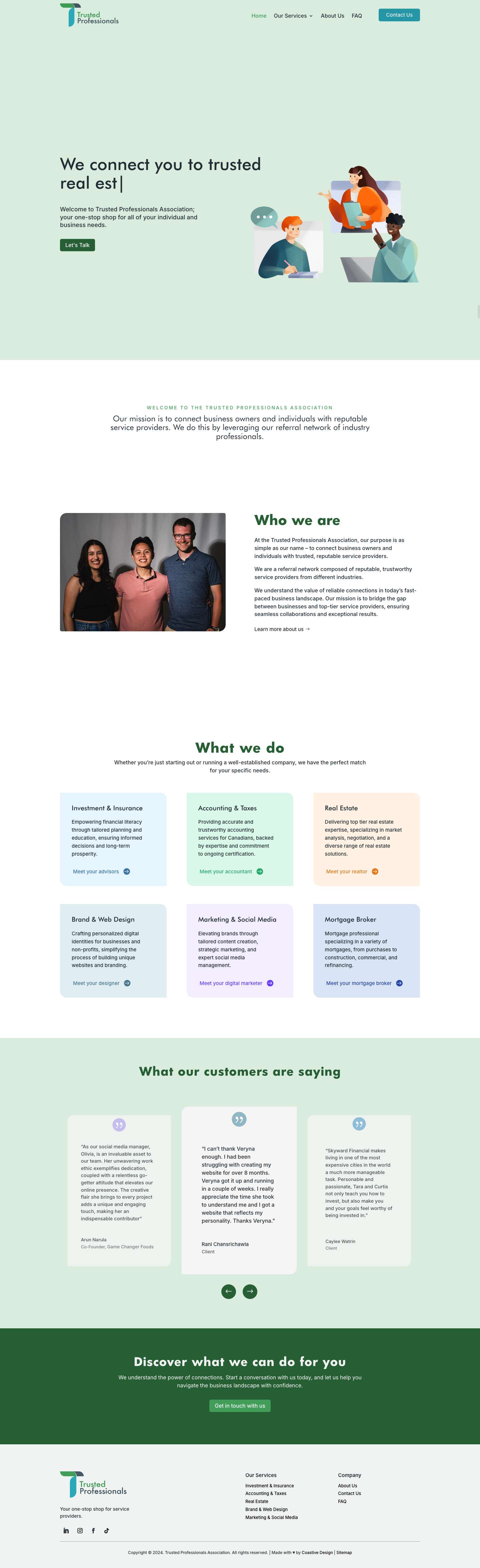 Trusted Professionals Association | Your Trusted Network - Full Screenshot