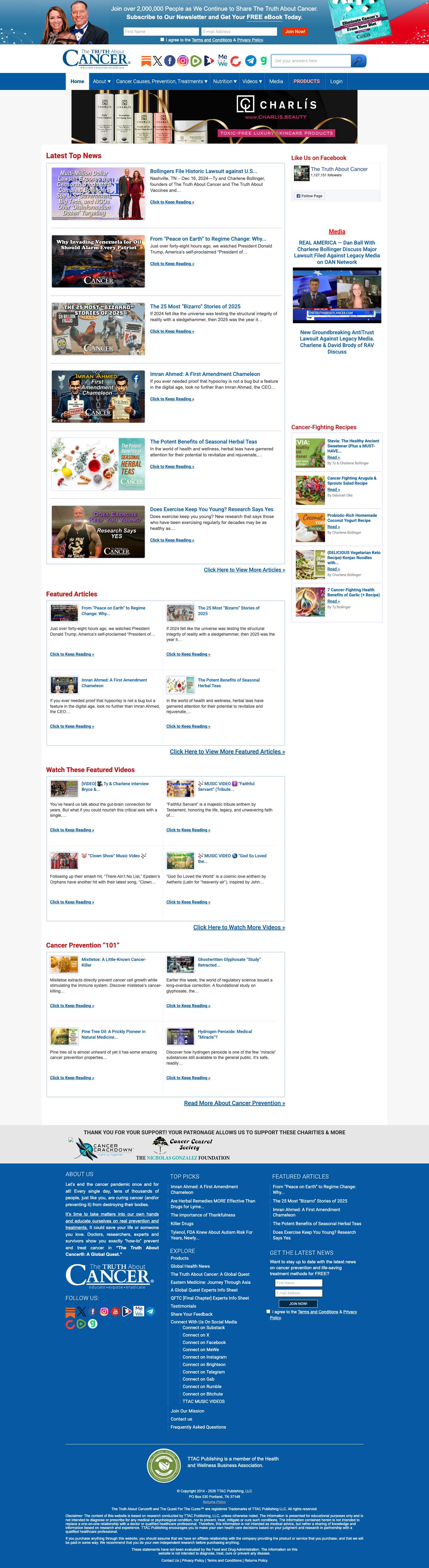 The Truth About Cancer – The Latest Cancer Fighting News - Full Screenshot