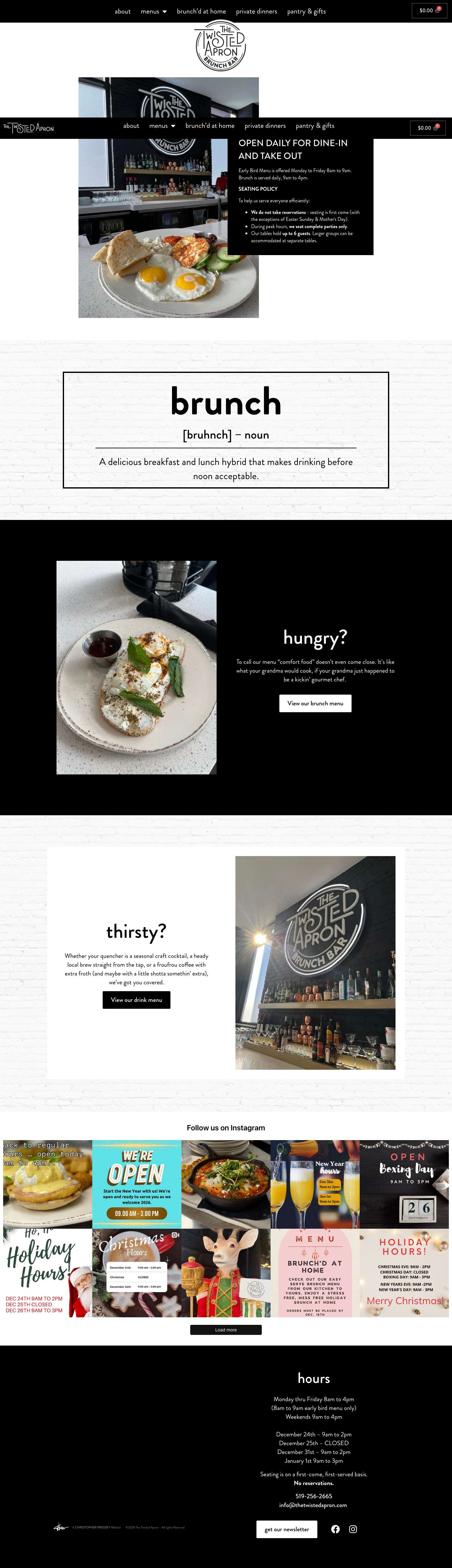 Home - The Twisted Apron Brunch Bar - Full Screenshot