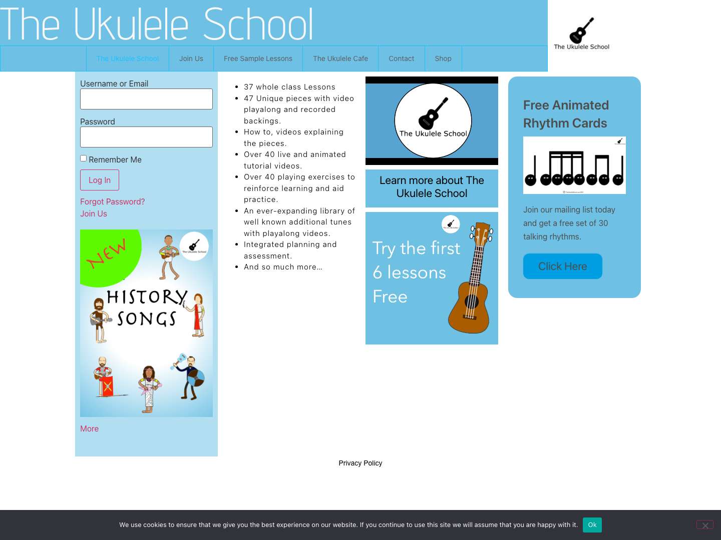 The Ukulele School - a resource for teaching ukulele in schools. - Full Screenshot
