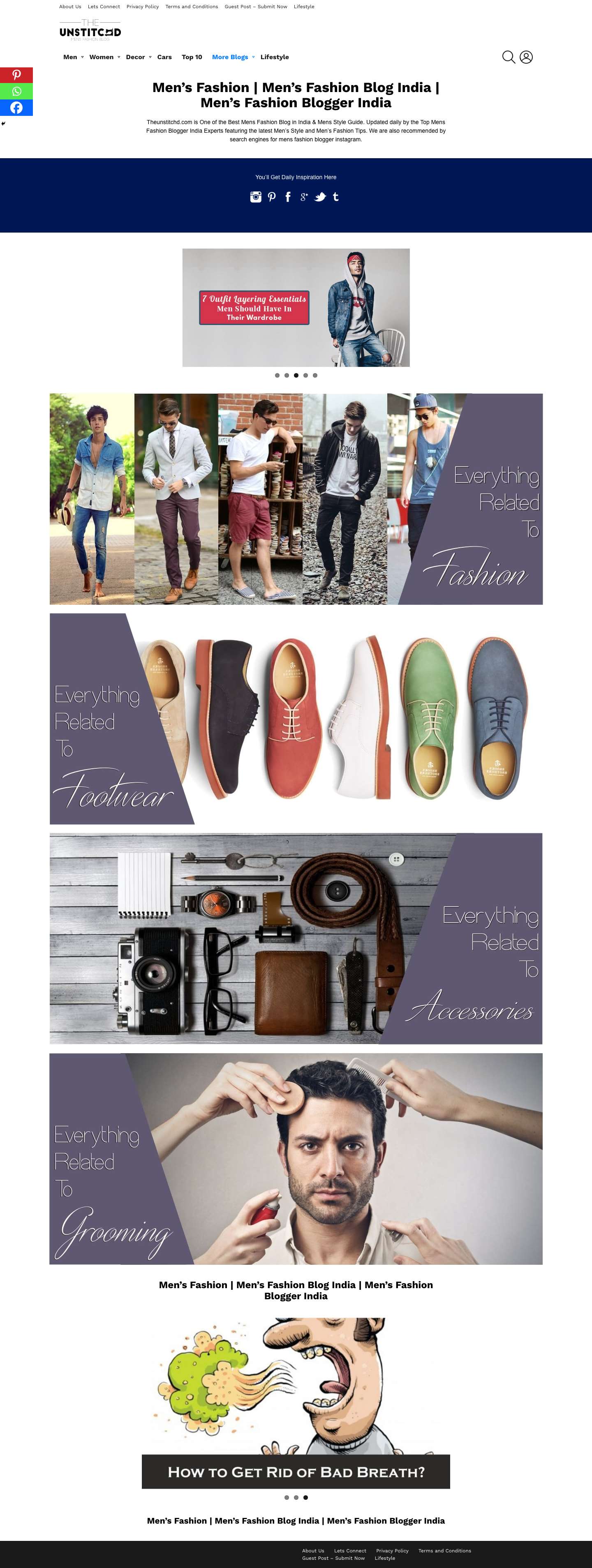 Mens Fashion Blogger India | Mens Fashion Blog India - Full Screenshot