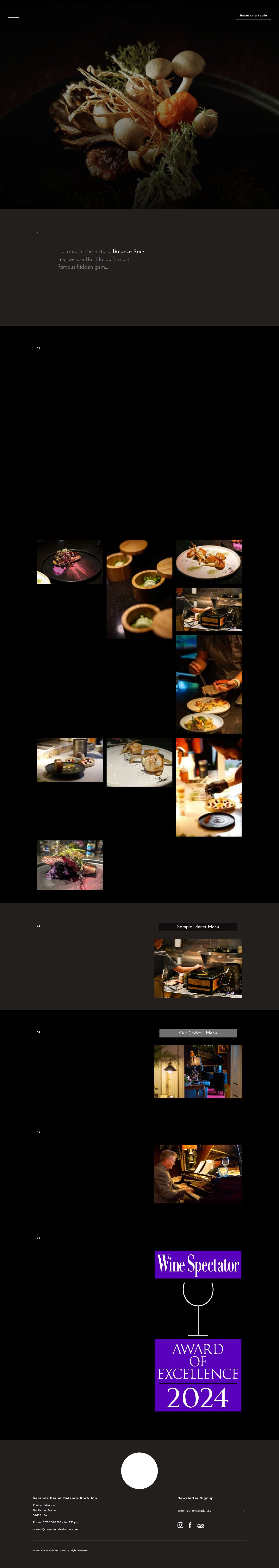 Fine Dining in Bar Harbor | The Veranda | Bar Harbor - Full Screenshot