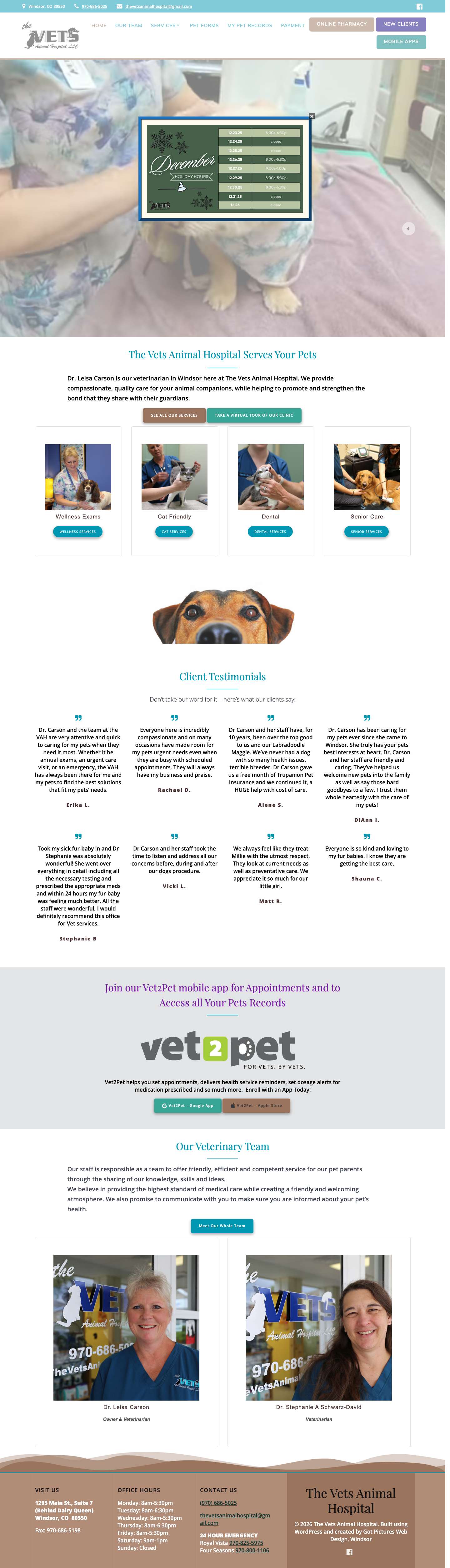 Veterinarian in Windsor - The Vets Animal Hospital - Full Screenshot