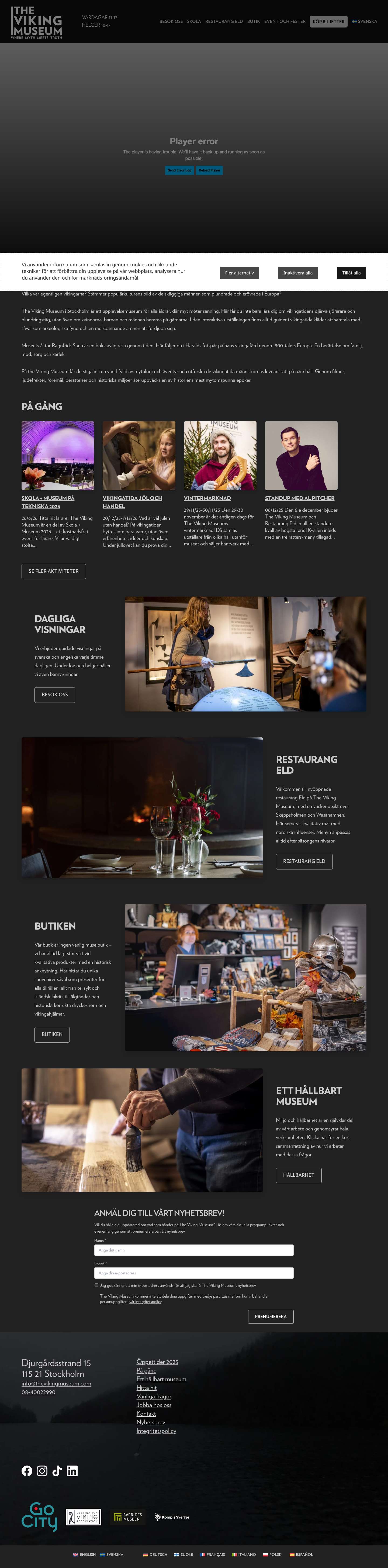 The Viking Museum Stockholm – Kliv in i vikingatiden - Full Screenshot