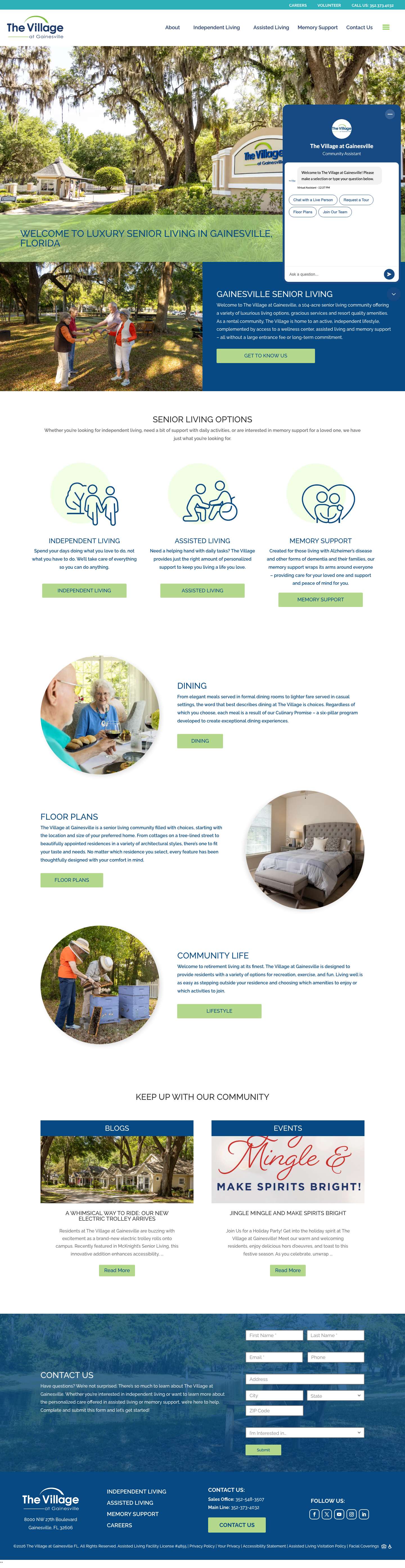 The Village at Gainesville | Senior Living in FL - Full Screenshot