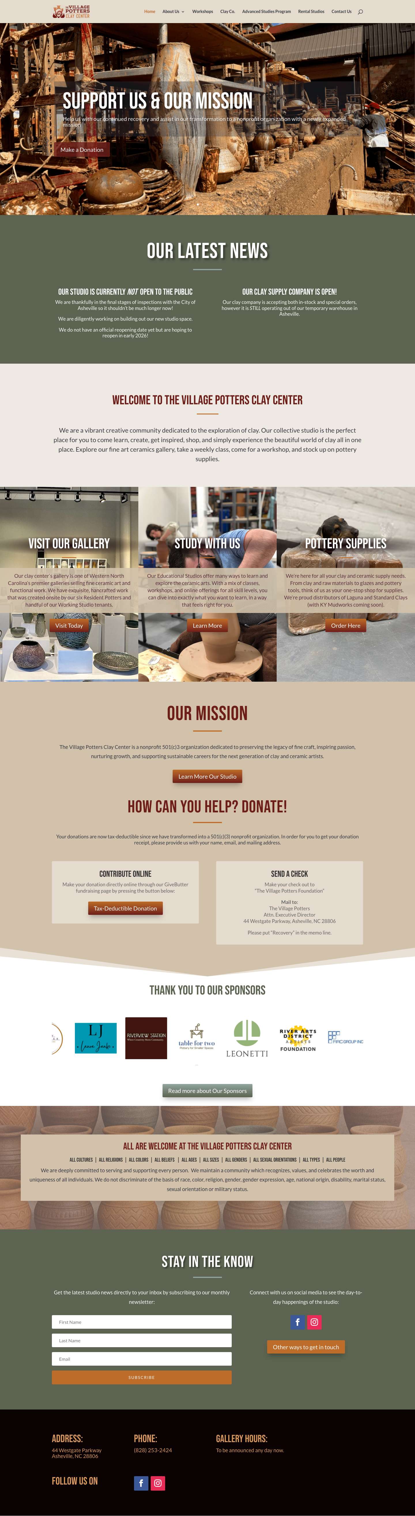 The Village Potters Clay Center | - Full Screenshot