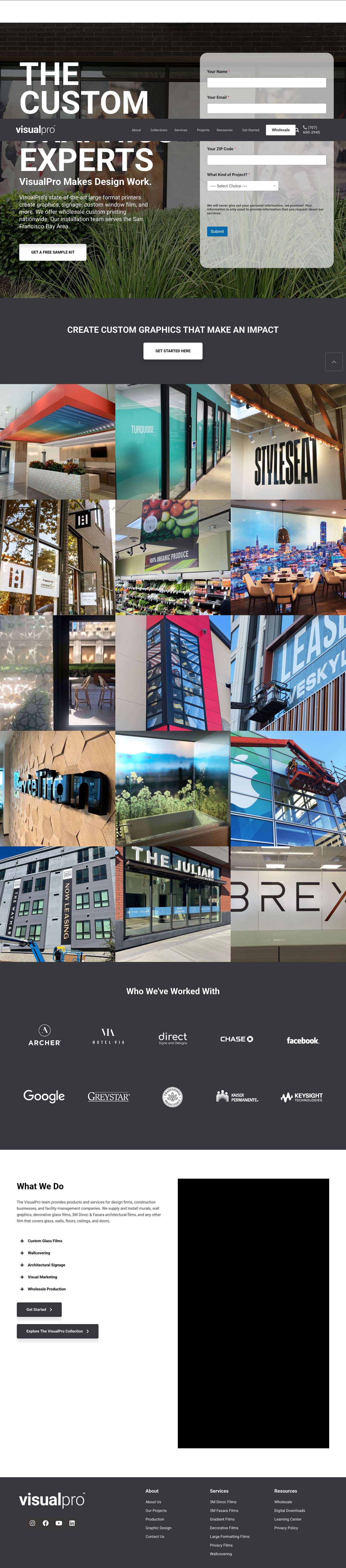 VisualPro – Custom Graphics & Large Format Printing - Full Screenshot