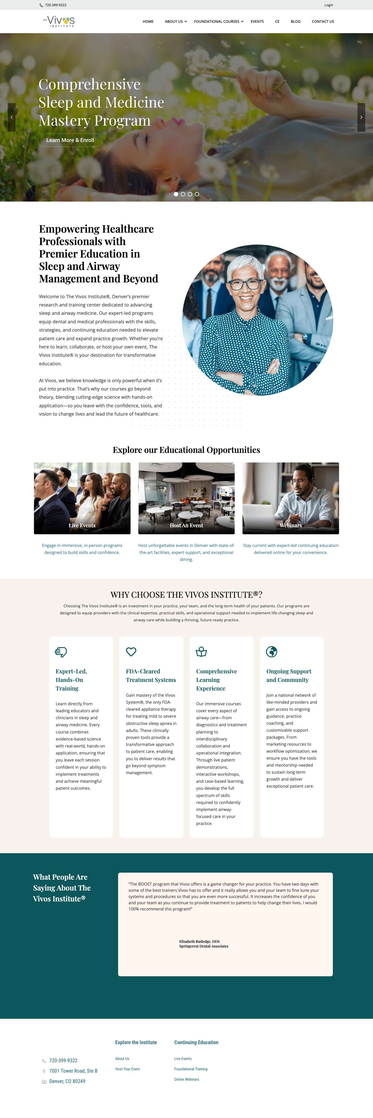 The Advanced Post-graduate Education | The Vivos Institute - Full Screenshot