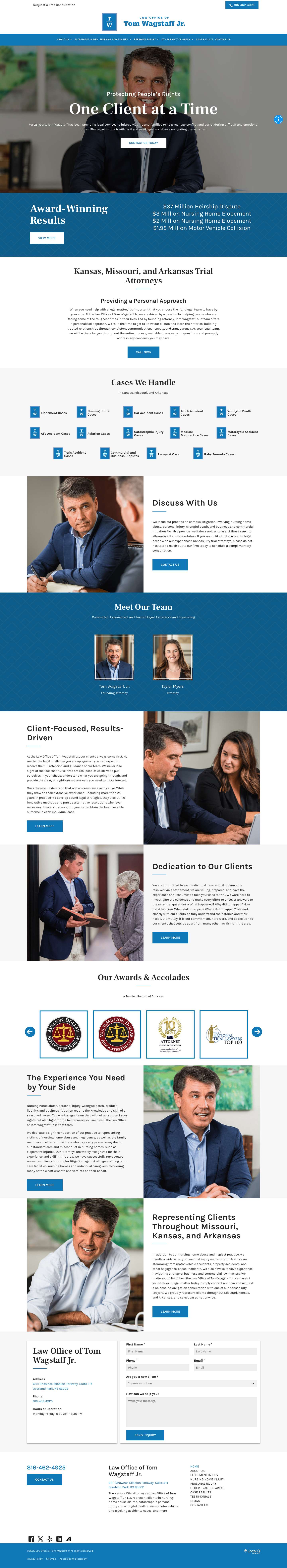 Law Office of Tom Wagstaff Jr. | Kansas City Lawyers - Full Screenshot