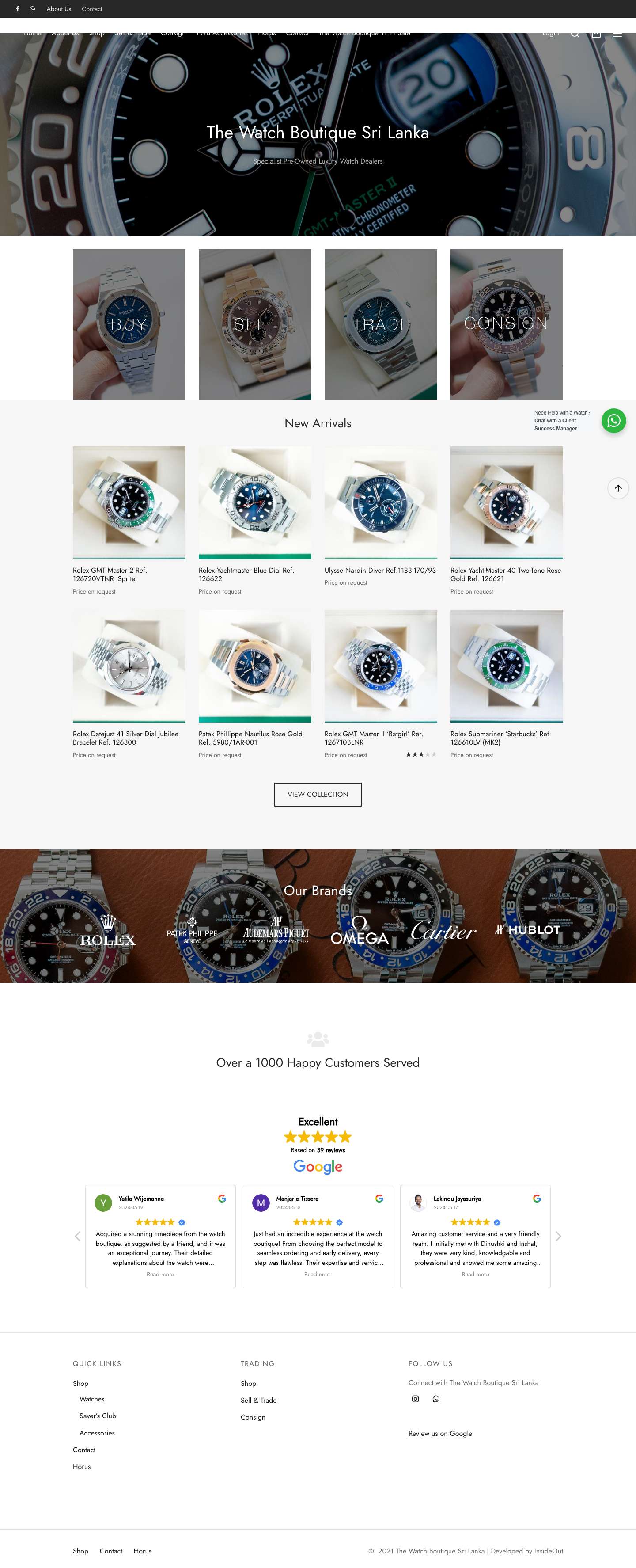 Luxury Watches Sri Lanka | The Watch Boutique Sri Lanka - Full Screenshot