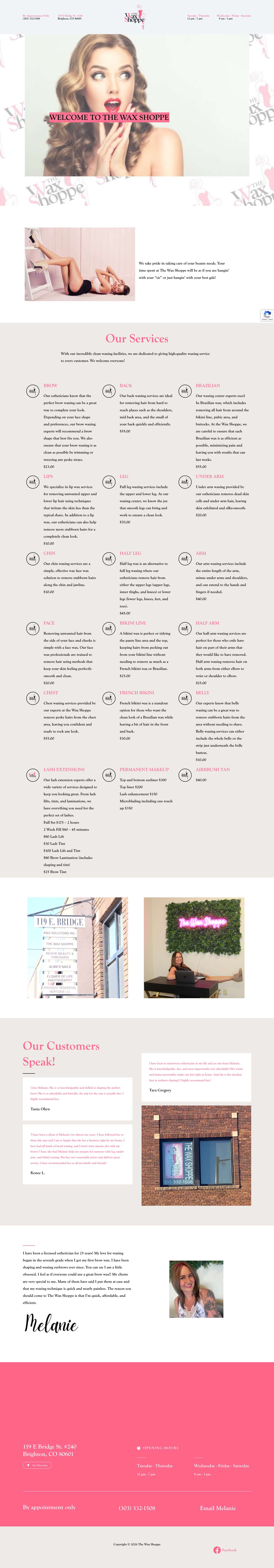 Welcome to The Wax Shoppe | The Wax Shoppe - Full Screenshot