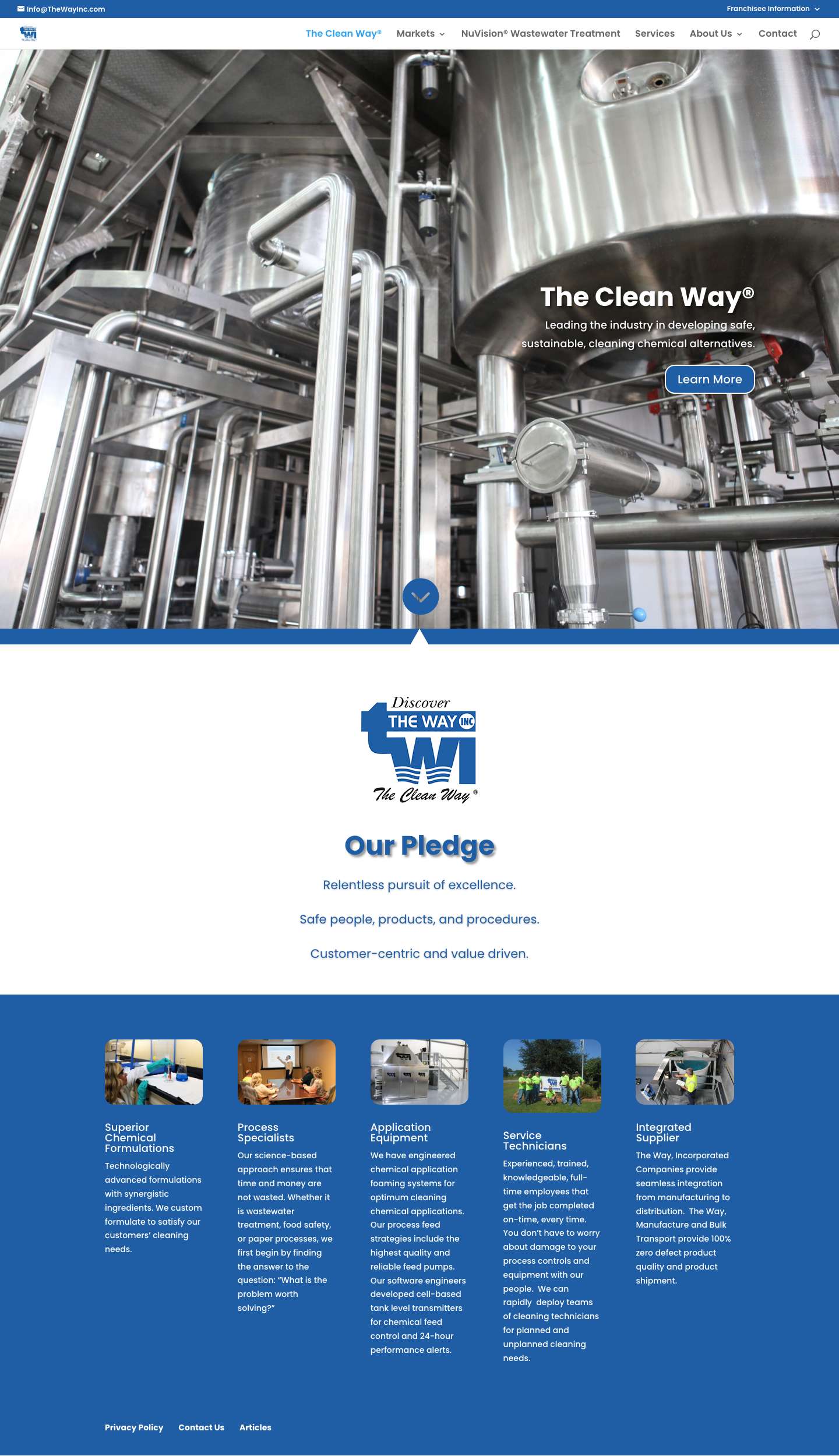 The Way, Inc. | BETTER CHEMISTRY, BETTER CLEANING ® - Full Screenshot