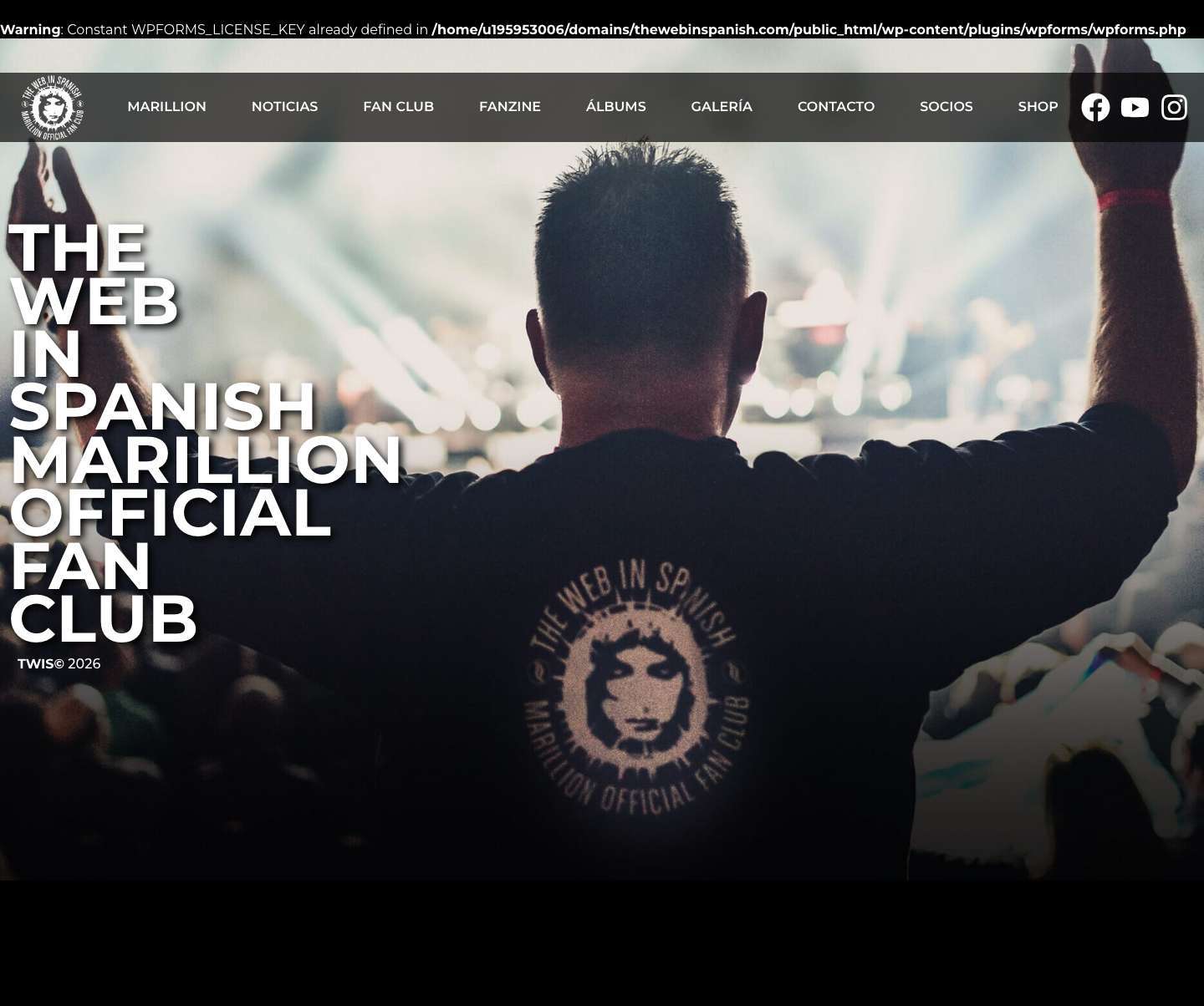 THE WEB IN SPANISH OFFICIAL MARILLION FAN CLUB - Full Screenshot