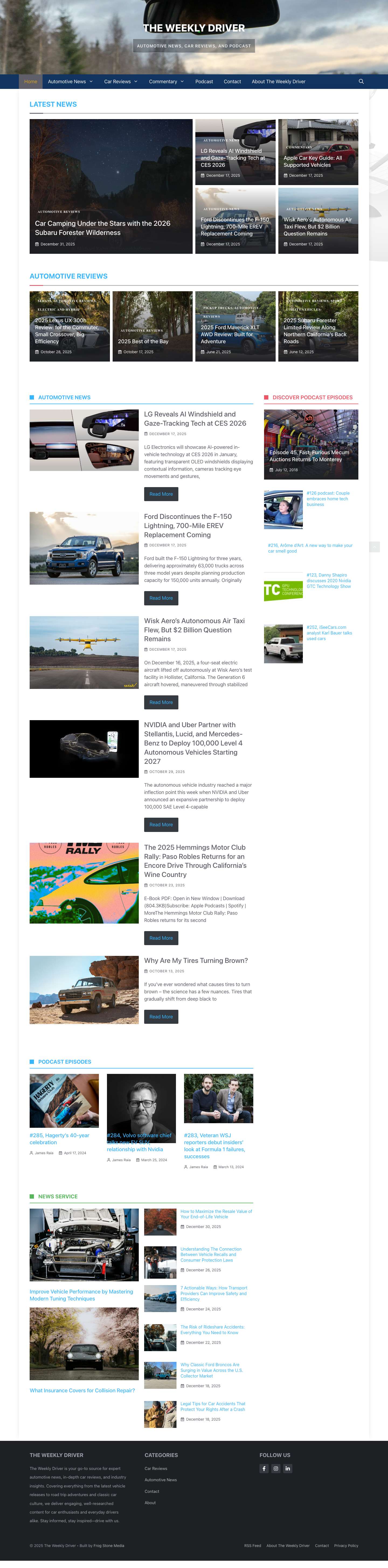 Home - The Weekly Driver - Full Screenshot