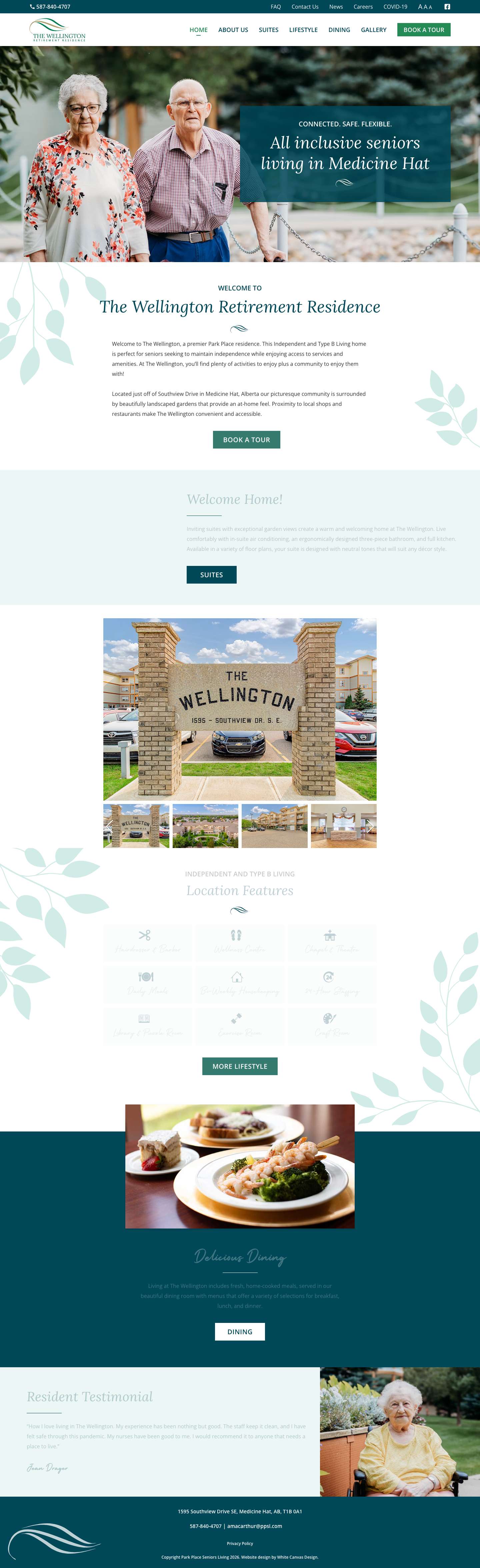 Home | The Wellington | Retirement Community in Medicine Hat, AB - Full Screenshot