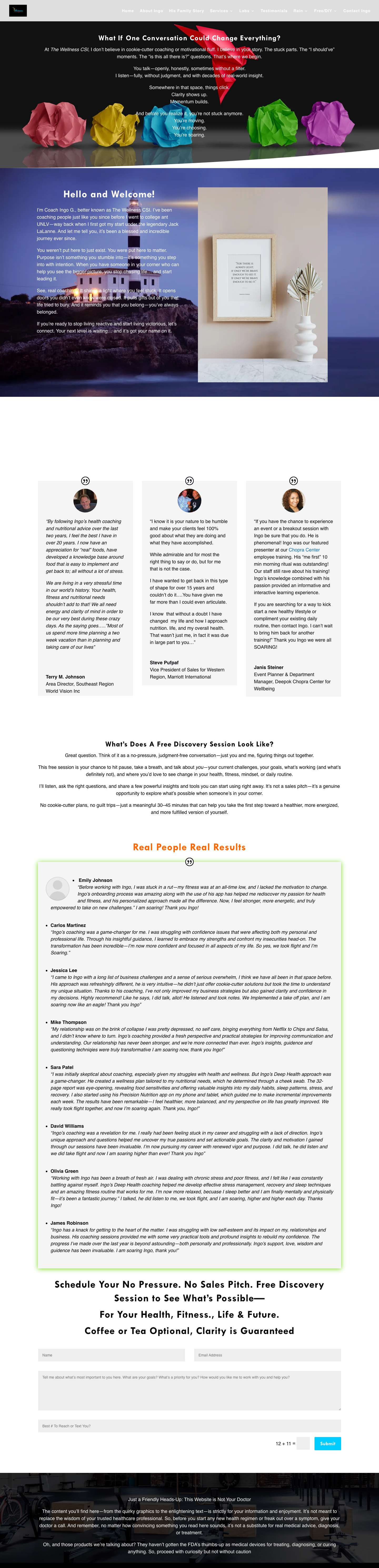 The Wellness CSI Elite Fitness, Wellness and Life Coaching - The Wellness CSI - Full Screenshot